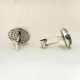 Handcrafted 92.5 Sterling Silver Oval Stone Cufflinks For Men